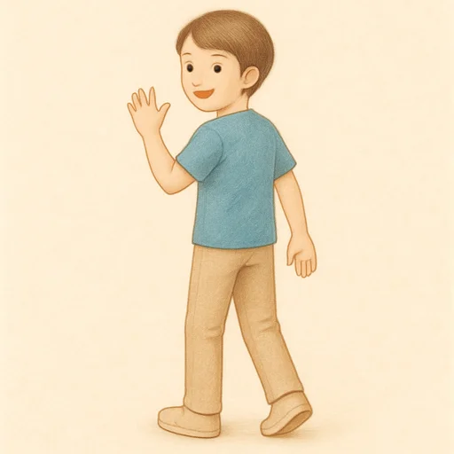 Illustrated flashcard — Kommen