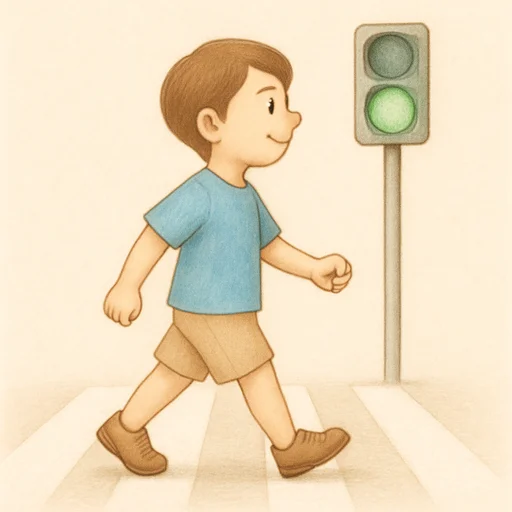 Illustrated flashcard — Gehen