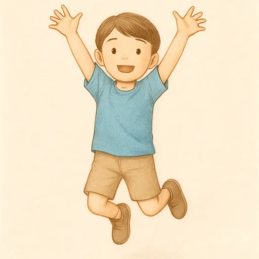 Illustrierte Lernkarte — Springen