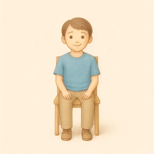 Illustrierte Lernkarte — Sitzen