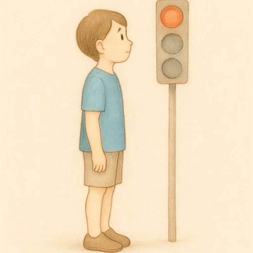 Illustrierte Lernkarte — Stopp