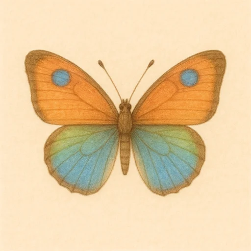 Illustrierte Lernkarte — Schmetterling