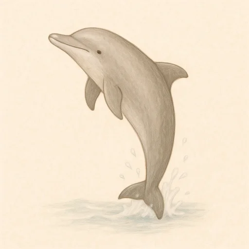 Illustrated flashcard — Delphin