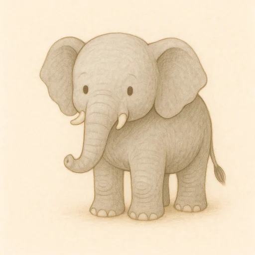 Illustrated flashcard — Elefant