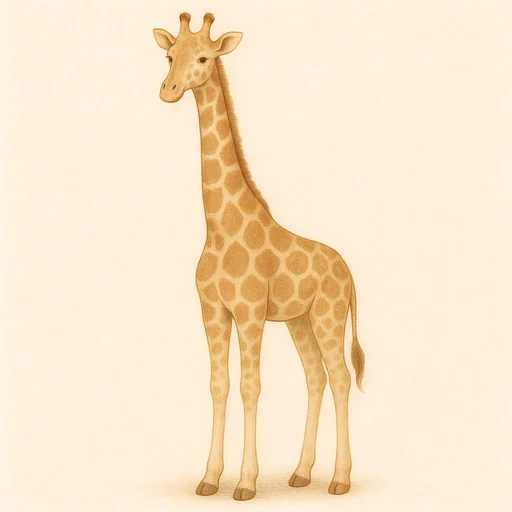 Illustrierte Lernkarte — Giraffe