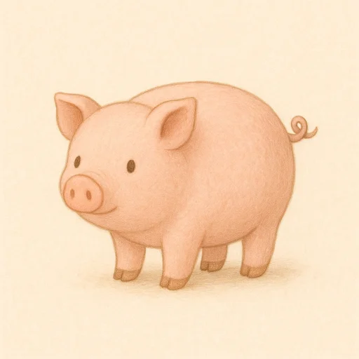 Illustrierte Lernkarte — Schwein