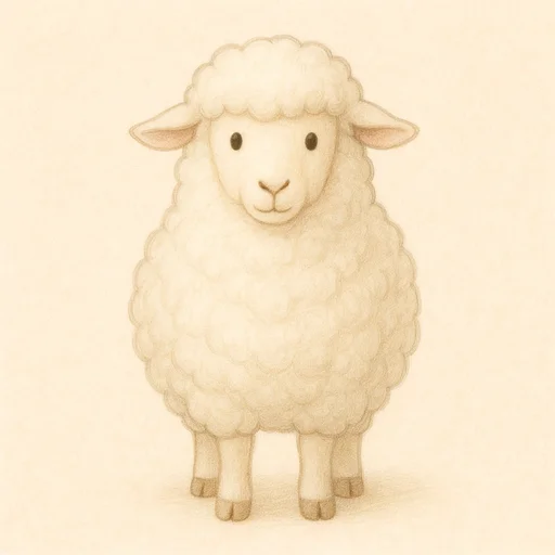 Illustrierte Lernkarte — Schaf