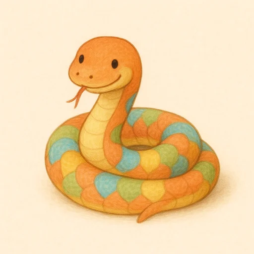 Illustrierte Lernkarte — Schlange