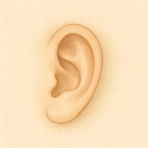 Illustrierte Lernkarte — Ohr