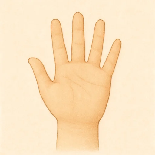 Illustrierte Lernkarte — Hand