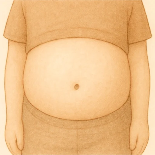 Illustrierte Lernkarte — Bauch