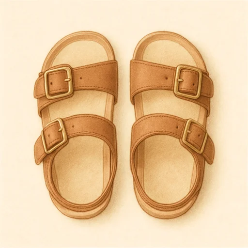 Illustrierte Lernkarte — Sandalen
