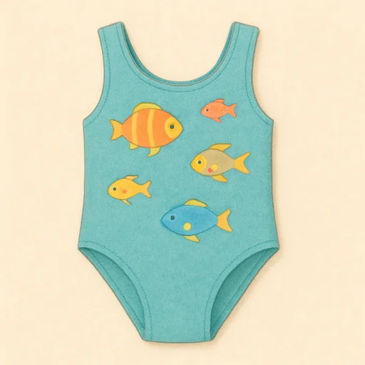 Illustrierte Lernkarte — Badeanzug