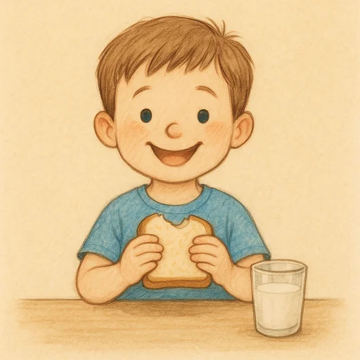 Illustrierte Lernkarte — Mittagessen