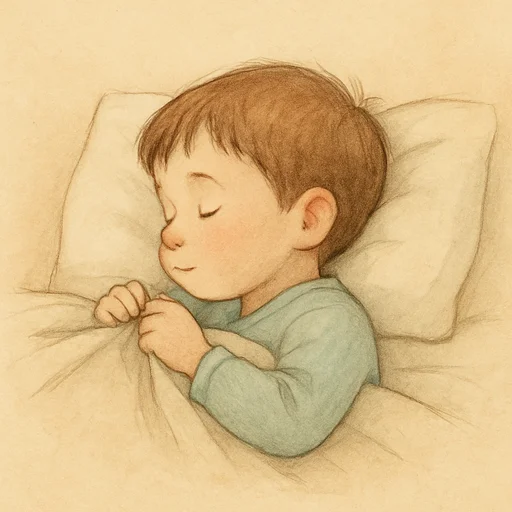 Illustrierte Lernkarte — Ins Bett gehen