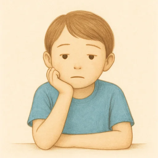 Illustrierte Lernkarte — Gelangweilt