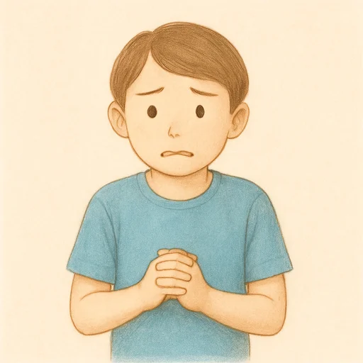 Illustrierte Lernkarte — Nervös