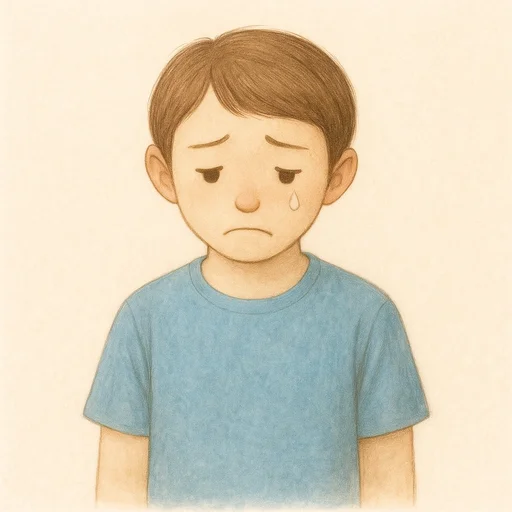 Illustrierte Lernkarte — Traurig