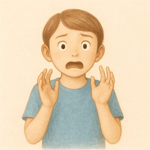 Illustrierte Lernkarte — Ängstlich