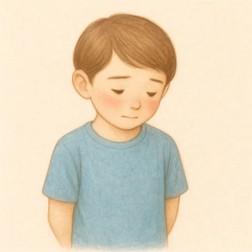 Illustrierte Lernkarte — Schüchtern