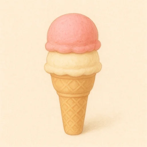 Illustrierte Lernkarte — Eis