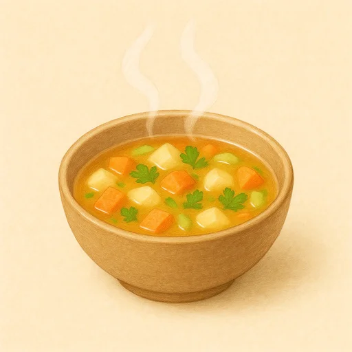 Illustrierte Lernkarte — Suppe