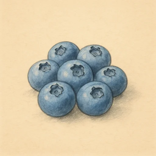 Illustrierte Lernkarte — Heidelbeere