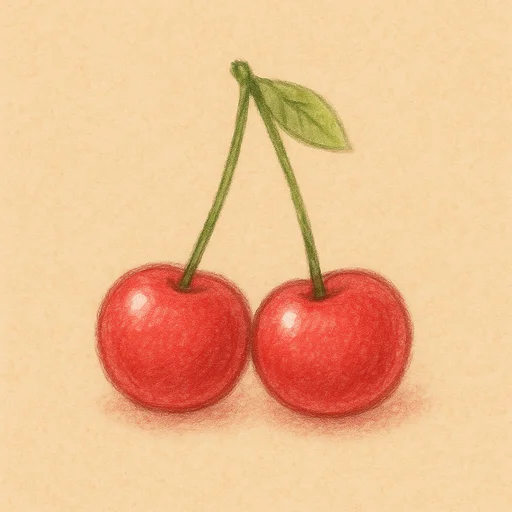 Illustrierte Lernkarte — Kirsche