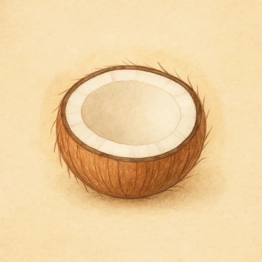 Illustrierte Lernkarte — Kokosnuss