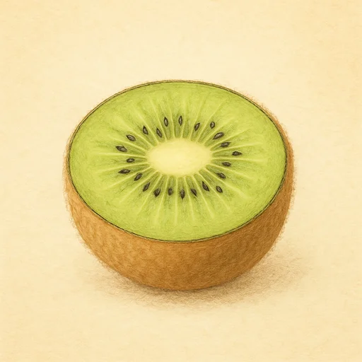 Illustrierte Lernkarte — Kiwi