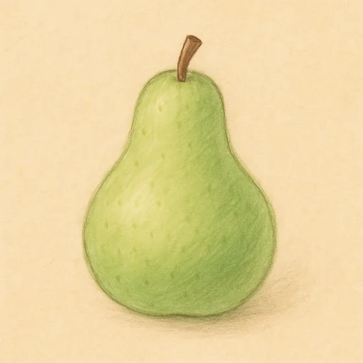 Illustrierte Lernkarte — Birne