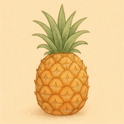 Illustrierte Lernkarte — Ananas