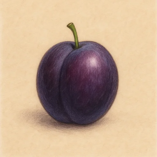 Illustrierte Lernkarte — Pflaume