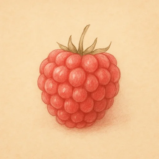 Illustrierte Lernkarte — Himbeere