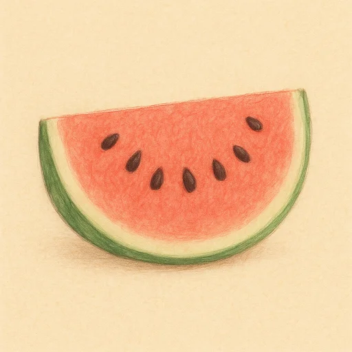 Illustrierte Lernkarte — Wassermelone