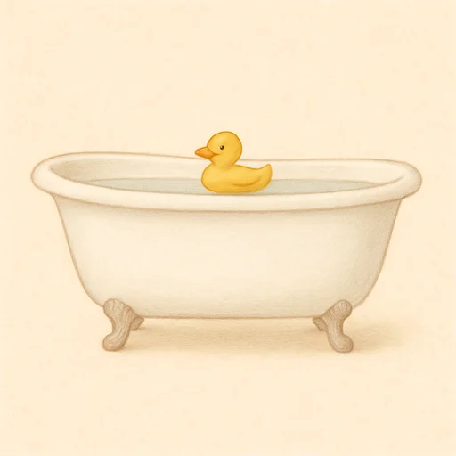 Illustrierte Lernkarte — Badewanne