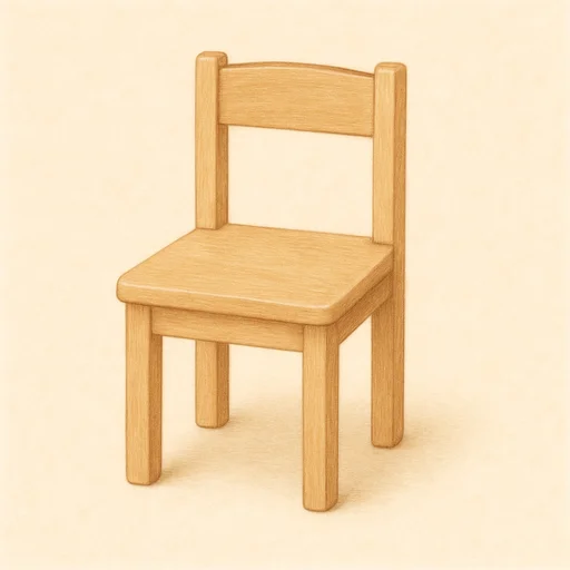 Illustrierte Lernkarte — Stuhl