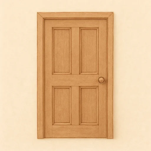 Illustrierte Lernkarte — Tür