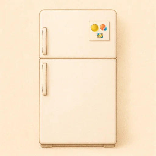 Illustrierte Lernkarte — Kühlschrank