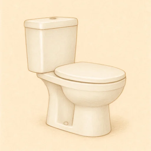 Illustrierte Lernkarte — Toilette