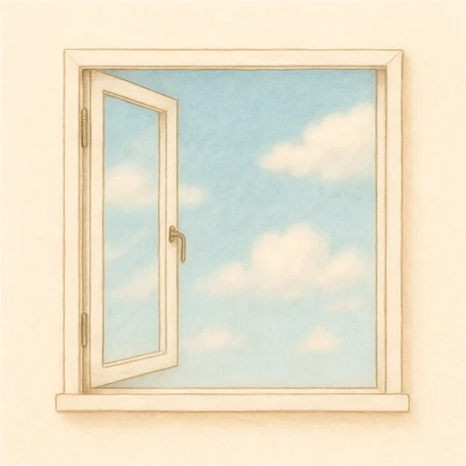 Illustrierte Lernkarte — Fenster