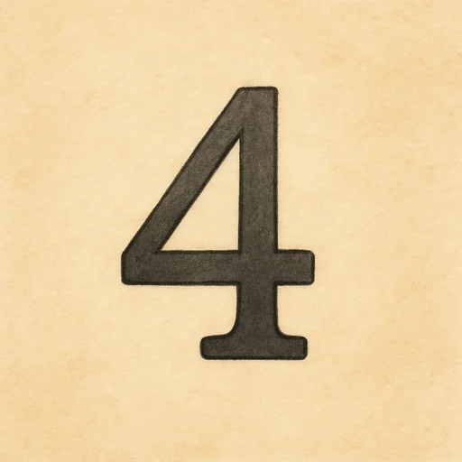 Illustrated flashcard — Vier