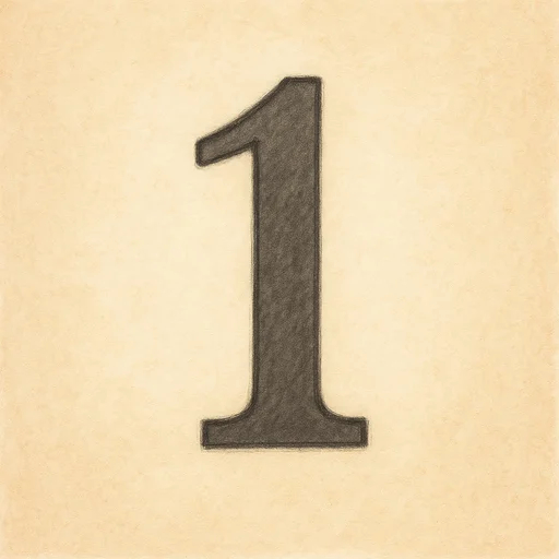 Illustrated flashcard — Eins