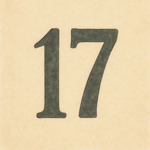 Illustrierte Lernkarte — Siebzehn