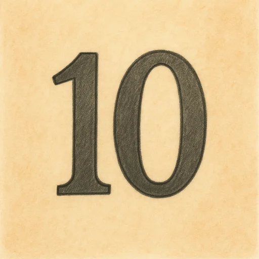 Illustrierte Lernkarte — Zehn