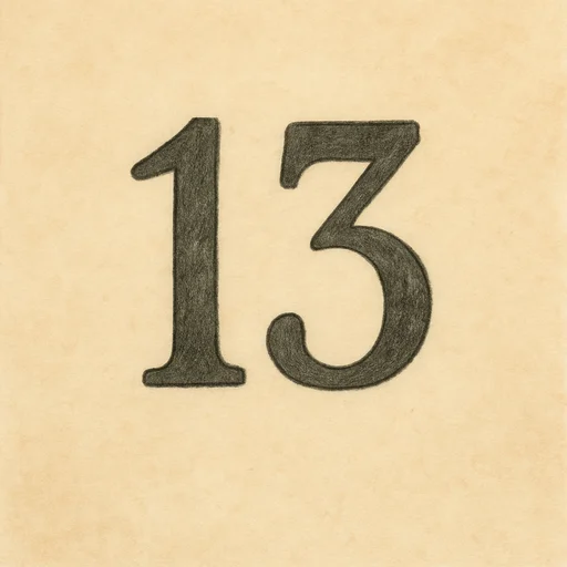 Illustrierte Lernkarte — Dreizehn