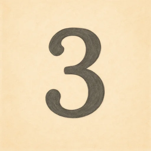 Illustrated flashcard — Drei