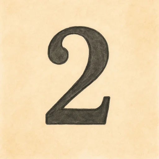 Illustrierte Lernkarte — Zwei