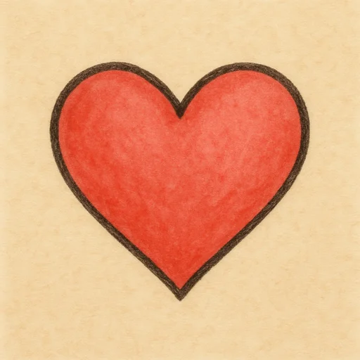 Illustrierte Lernkarte — Herz