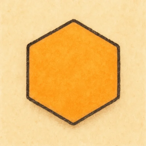 Illustrierte Lernkarte — Sechseck